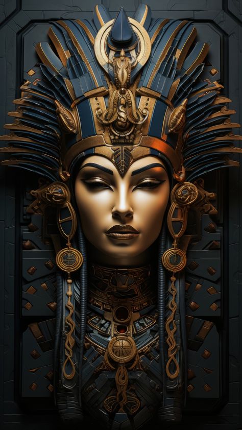 Egypt Gods, Egyptian Artwork, Goddess Of Egypt, Egyptian Goddess Art, Starověký Egypt, Egypt Concept Art, Egyptian Design, Android Wallpaper Art, Ancient Egypt Art