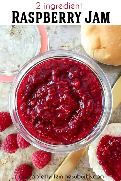 Fruit Jam Recipes, Homemade Raspberry Jam, Raspberry Jam Recipe, Mary Berry Recipe, 2 Ingredient Recipes, Jam Recipes Homemade, Raspberry Recipes, Peach Jam, Raspberry Sauce