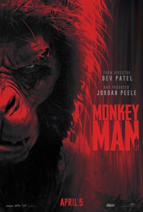 Gorilla Mask, Monkey Man, American Logo, Dev Patel, Movie Collage, Movie Info, Hero's Journey, Movie Covers, Pet Monkey