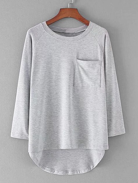 Women Sweatshirts, Trendy Fashion Tops, Grey Pullover, Women T Shirts, Girls Fashion Clothes, Types Of Fashion Styles, Cute Casual Outfits, Women's Tops, Fashion Tops