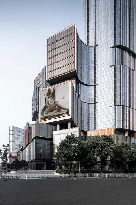 Yunxi Urban Complex / Aedas | ArchDaily Mall Facade, City Branding, Sky Bridge, Rooftop Terrace Design, Commercial Complex, Skyscraper Architecture, Changsha, Terrace Design, Architecture Rendering