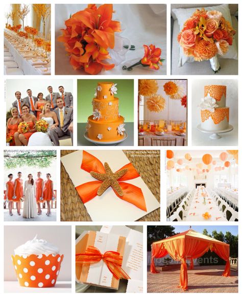 Orange wedding Grey And Burnt Orange Wedding, Orange And Brown Wedding Decorations, Silver And Orange Wedding, Rustic Orange Wedding Reception, Grey Wedding Decorations, Orange And Gray Wedding Theme, Wedding Decorating Ideas, Burnt Orange Wedding, Orange Wedding Themes