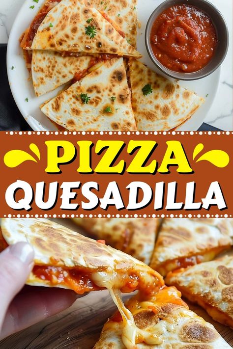 Easy Pizza Quesadilla Is the Ultimate Cheesy Mashup Recipes For Flatbread, Quasadias Easy Recipes, Chicken Quesidilla, Pizza Quesadillas, Pizza Quesadilla, Quesadilla Recipes Easy, Farmers Casserole, Pizza Burger, Pizza Ideas