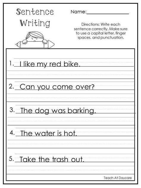 Sentence Correction Worksheets, Writing Sentences Worksheets, 2nd Grade Reading Worksheets, 1st Grade Reading Worksheets, Punctuation Worksheets, Writing Sentences, Ela Worksheets, Language Arts Worksheets, Sentence Correction