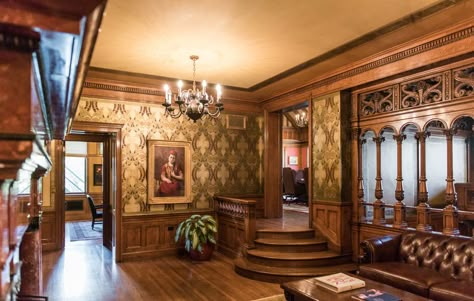 Gallery - McCune Mansion Old Mansions Interior, Small Mansion, Updated Windows, Mansions Interior, Central Hall, Victorian Interior, Victorian Interiors, Old Mansions, Foyer Decorating