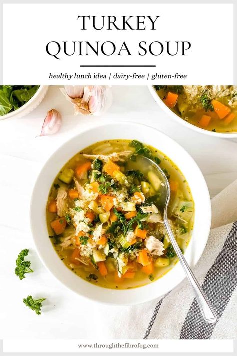 Turkey Quinoa Soup, Turkey Soup Crockpot, Quinoa Soup Recipes, Turkey Quinoa, Ground Turkey Soup, Turkey Stew, Gluten Free Turkey, Quinoa Kale, Healthy Ground Turkey