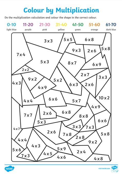 A fun maths activity! This handy times table colouring sheet gives your children the opportunity to practise their colouring, multiplication and fine motor skills, as well as giving them something lovely to take home with them or put up on display. Sign up to Twinkl to download.   #multiplication #maths #mathematics #addition #teacher #teaching #teachingresources #twinkl #twinklresources #colourbynumber #colouring #education #school #ks1 #primary #parents #homeeducation Multiplication Colouring Sheets, Color By Multiplication, Times Tables Activities, Addition Table, Maths Colouring Sheets, Times Tables Worksheets, Maths Activity, Fun Math Worksheets, Mathematics Activities