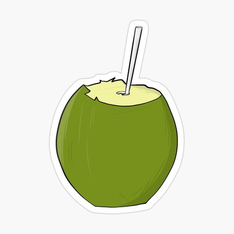 Get my art printed on awesome products. Support me at Redbubble #RBandME: https://www.redbubble.com/i/sticker/A-lovely-coconut-by-shopdiego/153455818.EJUG5?asc=u Coconut Sticker, Hot Day, Day At The Beach, At The Beach, Awesome Products, Coco, The Beach, Coconut, Art Prints