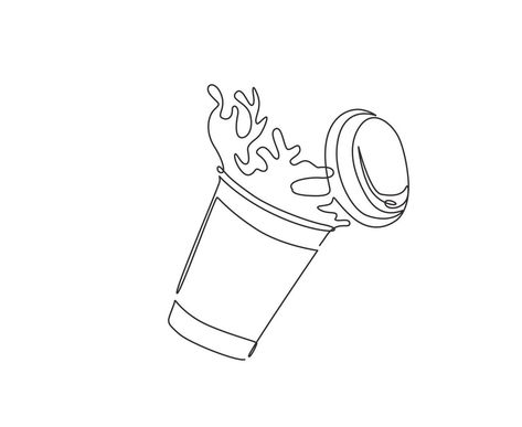 Coffee In Paper Cup, Dam Drawing, Drawing Falling, Starbucks Cup Drawing, Coffee Splash, How To Draw Water, Coffee Paper Cup, Gerobak Dorong, Draw Water