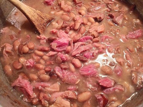 Homemade Beans On Stove, Stove Top Beans, Brown Beans Stove Top, Easy Pinto Beans Stove Top, Ham And Beans Stovetop Dry Beans, Ham And Beans With Canned Beans, Ham And Pinto Bean Soup Recipes, Pinto Bean And Ham Soup, Pot Of Beans On The Stove