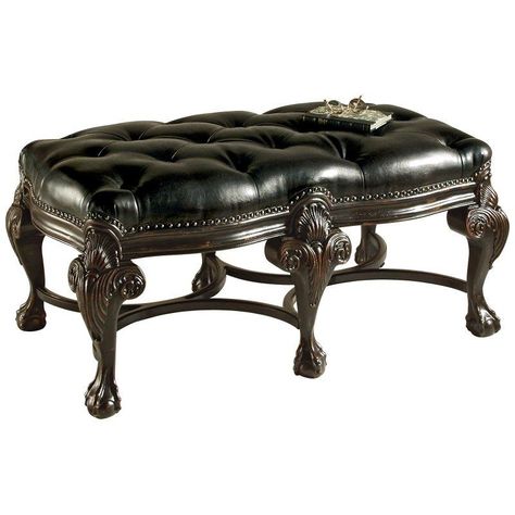 ottoman Gothic Ottoman, Antique Ottoman, Black Ottoman, Antique Sofa, Sofa Bench, Guest Chair, Chair Bench, Settee, Vintage Black