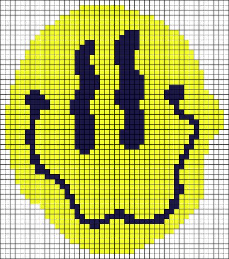 Alpha pattern #102664 variation #190256 | BraceletBook Smiley Alpha Pattern, Crochet Grid, Trippy Patterns, Face Cute, Crochet Tutorial Pattern, Crochet Tutorials, Crochet Square, Alpha Pattern, Grid Pattern