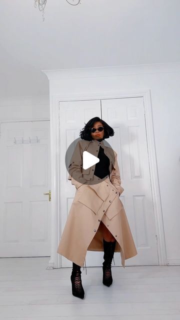 Takunda on Instagram: "Just a few ways to wear the trench coat from my upcoming @amazonthedrop collection. With detachable sleeves and bottom half. It has studded fastenings so the possibilities are endless. Coming soon in sizes XXS - 5X (I’m wearing a Medium) and will be available to ship worldwide. Sign up to get notified when it drops. Link in bio. #takkundaxamazonthedrop" Detachable Sleeves, Link In Bio, Coming Soon, Trench Coat, Black Women, Sign Up, Sewing, Closet, How To Wear