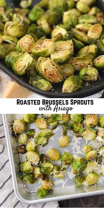 This Roasted Brussels Sprouts recipe isn’t like every other – the addition of a bit of nutty Asiago cheese sets it apart from the rest! #sidedish #brusselssprouts #thanksgiving #easy #dinner Roasted Brussels Sprouts Recipe, Brussel Sprout Recipes Roasted, Sprouts Recipe, Popular Side Dishes, Roasted Brussels Sprouts, Asiago Cheese, Browned Butter, Sprout Recipes, Brussels Sprouts Recipe