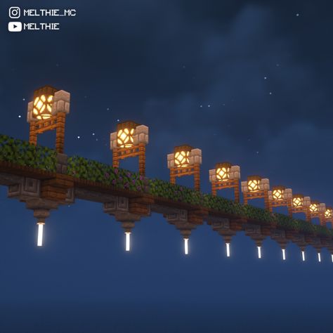 Railroad Minecraft Ideas, Minecraft Rail Station, Minecraft Railway Bridge, Minecraft Bridge Ideas Long Distance, Minecraft Railroad Ideas, Minecraft Monorail, Minecraft Train Tracks, Minecraft Railroad, Minecraft Bridge Ideas Long