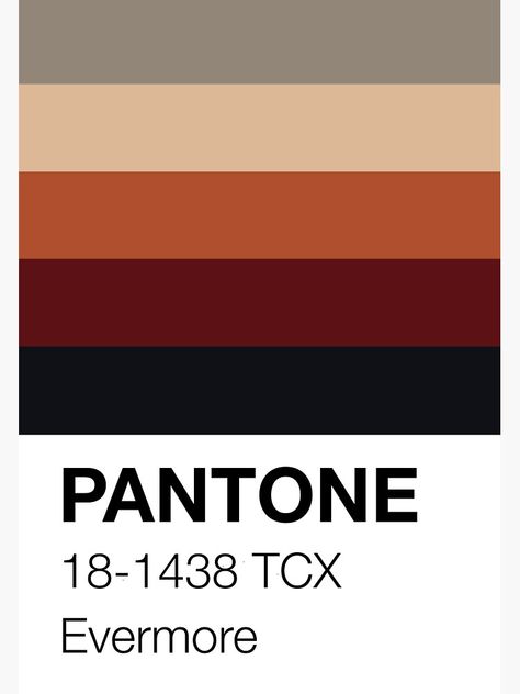 Evermore Color Palette, Pantone Color Palette, Pantone Colour Palettes, Color Palette Design, Pantone Color, Top Artists, Stranger Things, Science Poster, Sticker Design