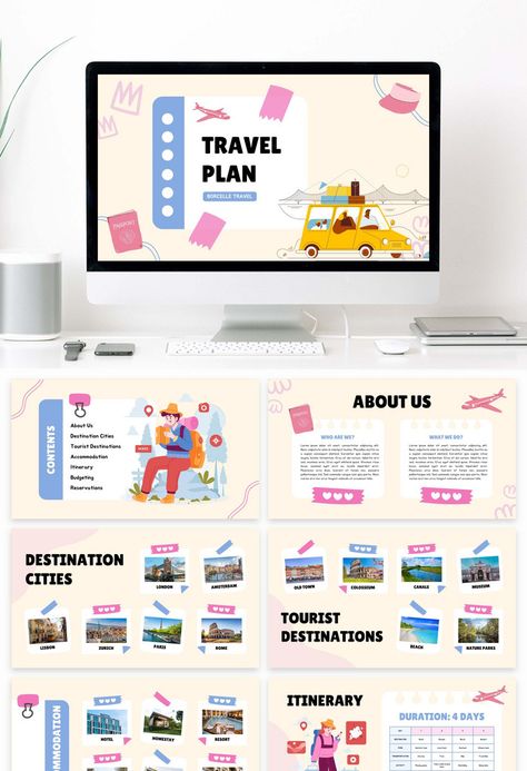 Powerpoint Presentation On Travel Theme Blue#pikbest#PowerPoint Travel Presentation Template, Summer Presentation, Blue Powerpoint Template, Travel Powerpoint, Travel Guide Book Design, Travel Presentation, Trip Planning Template, Computer Project, Free Business Logo