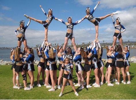 Were a big team yes we are we have pride in the work Cute Cheer Stunts, Cheerleader Workout, Cheer Pyramids, Cheerleading Pyramid, Great White Sharks Cheer, Kids Cheerleading, Youth Cheerleading, Cheer Moves, Cool Cheer Stunts