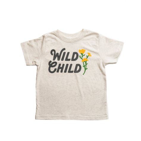 Wild Child Toddler Tee - Natural Heather | Faire.com Women's Muscle, Cozy Pullover, Kids Graphic Tees, Wild Child, Wild Flower, Toddler Tees, Wild And Free, Hooded Pullover, Kid Tees