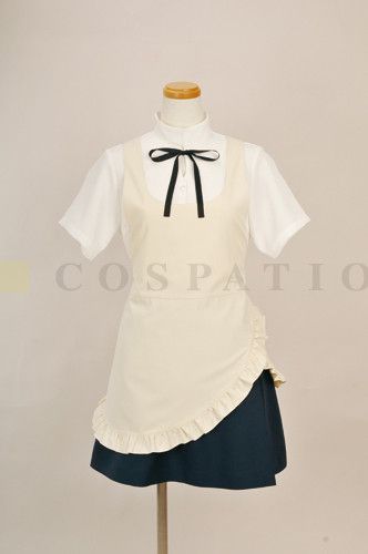 Working!! - Apron - Cosplay - Shirt - Skirt - Ribbon - Wagnaria Restaurant Girls' Uniform (Cospa) Cute Waiter Outfit, Japanese Cafe Uniform, Cute Baking Outfit, Waiter Outfit Drawing, Cute Baker Outfit, Baker Outfit Apron, Waitress Uniform Restaurant, Cafe Uniform Design, Cafe Uniform Aesthetic