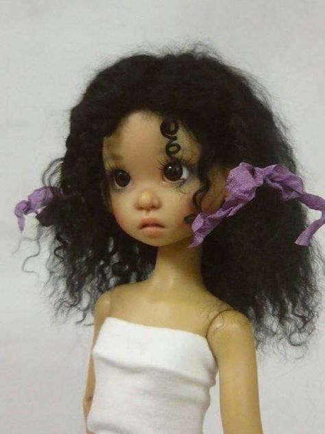 Curly Hair, Ribbon, Hairstyles, Dolls, Purple, Flowers, Hair, White, Black