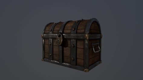 ArtStation - Prop : Treasure Chest, Kim Justine Cangcungco Medieval Chest, Chest Ideas, Deco Marine, Old Chest, Trunks And Chests, Antique Chest, Pirate Treasure, Wood Chest, Wooden Chest