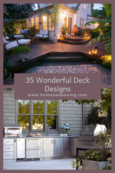 Which of these 35 amazing decks is your favorite? #deck #homedesign #landscaping Amazing Decks, Beautiful Decks, Luxurious Backyard, Big Deck, Deck And Patio, Entertaining Deck, Deck Dining, Deck Designs, Decks Backyard