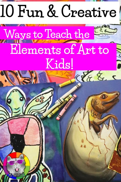 Teaching the elements of art to kids is an essential part of their education, as it helps them develop creativity, critical thinking skills, and self-expression. However, simply lecturing about the elements of art can be dry and unengaging for young learners. That's why it's crucial to incorporate fun and creative activities into the teaching process. Elements Of Art Space, Upper Elementary Art, 7 Elements Of Art, Line Art Projects, Line Art Lesson, Elements Of Art Line, Space Texture, Different Learning Styles, The Elements Of Art