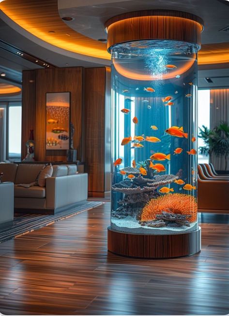 Big Aquarium Living Rooms, Small Aquarium Design, Aquarium Interior, Girish Kumar, Indoor Aquarium, Big Fish Tanks, Office Aquarium, Aquarium Wall, Aquarium Aesthetic