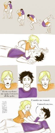 Percy being judo flipped by Annabeth :) Mark Of Athena, Zio Rick, Percy And Annabeth, Jason Grace, Percy Jackson Fan Art, Percy Jackson Characters, Magnus Chase, Percy Jackson Memes, Kane Chronicles