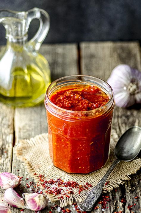 This shortcut matbucha recipe will replace the traditional method that took all-day in the kitchen. #tomatoes #peppers #matbucha #recipe #Morocco #vegan #gluten-free Matbucha Recipe, Baked Falafel Recipe, Falafel Sandwich, Canning Crushed Tomatoes, Spicy Dip, Baked Falafel, Moroccan Dishes, Stuffed Pepper Dip, Passover Recipes