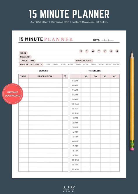 Free Digital Planner Templates Ten Minutes Planner, 10 Minute Planner, Pomodoro Planner, Study Planner Printable Free, Minimalistic Planner, Block Schedule, Block Scheduling, Study Planner Printable, Time Blocking