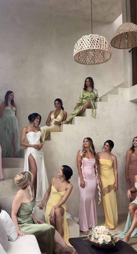 Pastel Bridesmaids, Dress Idea, Dream Wedding Ideas Dresses, Future Wedding Plans, Wedding Attire Guest, Cute Wedding Ideas, Pastel Wedding, Wedding Mood Board, Wedding Goals