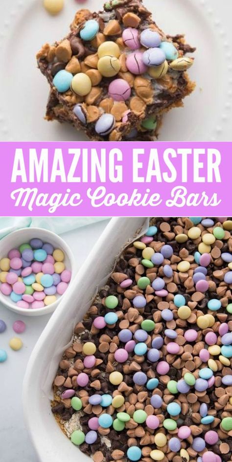 Easter Cookie Bars, Easter Magic, Easy Easter Treats, Easy Easter Desserts, Magic Cookie Bars, Easter Lunch, Easter Snacks, Easter Sweets, Easter Cookie