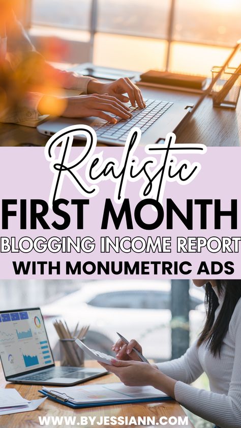 My Super Realistic First Month Blogging Income Report - With Monumetric Ads! Mediavine Income Report, Blogging Income Reports, Start Blogging For Money, Types Of Income Streams, Blogging Income, Multiple Income Streams, Income Report, Blog Income Report, Beginner Blogger