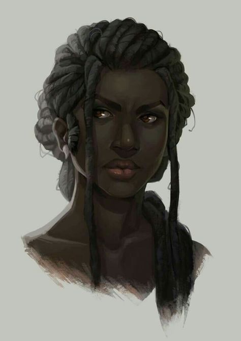 Malhawi Black Character Design Woman, Dreadlocks Character Design, Character Design Black Woman, Black Female Character Inspiration, Black Character Inspiration, Black Character Design Female, Dreadlocks Drawing, Black Female Character Design, Black Character Art