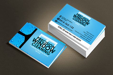 "Precision Window Cleaning" Business Card Design on Behance Window Cleaning Business Cards, Logo Vague, Window Cleaning Logo, Cleaning Buisness, Window Cleaning Business, Windows Cleaning, Detailing Car, Work Graphic, Logo Design App