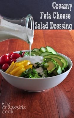 Creamy Feta Salad Dressing Feta Salad Dressing, Feta Cheese Dressing, Dressing From Scratch, Cheese Salad Dressing, Creamy Feta, Feta Cheese Salad, Homemade Salads, Feta Salad, Cheese Salad