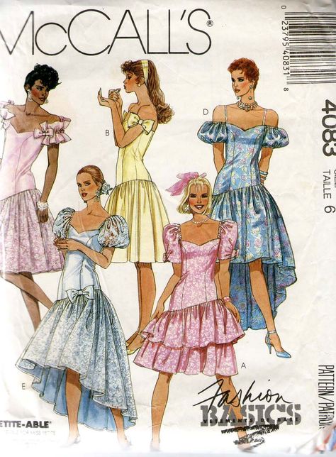 Prom Dress Pattern Free, Prom Dress Sewing Patterns, 1980s Prom Dress, Dress Pattern Free, Puffy Prom Dresses, 1980s Prom, Prom Dress Pattern, Cocktail Dress Patterns, Evening Dress Patterns