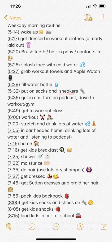 my weekday morning routine in details // getting a workout in, breakfast and kids headed to school before 8:30am #morningroutine #morningworkout #healthylifestyle #earlymorningworkout Weekday Morning Routine, Detailed Morning Routine, Morning Routine Notes Iphone, Morning Routine Time Schedule, 4:30 Am Morning Routine School, 8:30 Am Morning Routine, 4:30 Am Morning Routine, Morning Routine Notes, 4 Am Routine