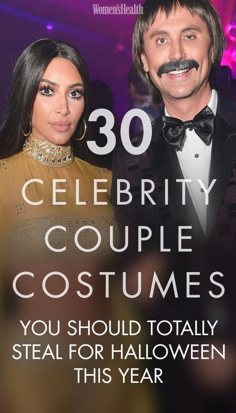 30 Celebrity Couple Costumes Celebrity Couples Costumes, Movie Couples Costumes, Celebrity Couple Costumes, Singer Costumes, Best Celebrity Halloween Costumes, Best Couples Costumes, Movie Halloween Costumes, Celebrity Costumes, Celebrity Couple