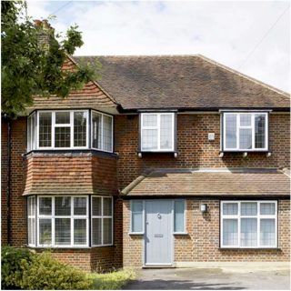 Step inside a 1930s semi | House tour | Ideal Home | Ideal Home British Home Exterior, Semi Extension, 1930 House Renovation, 1930s House Extension, Extension Exterior, 1930s Semi Detached House, 1930s House Exterior, Porch Update, Small House Extensions