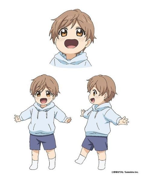 The anime character Naruse Ichika is a child with to neck length brown hair and orange eyes. Anime Brown Hair, Anime Bebe, Anime Base, Anime Child, Anime Baby, Anime Eyes, Anime Oc, Drawing Reference Poses, Anime Poses