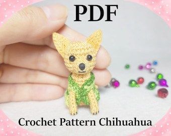 PDF Tiny Crochet Amigurumi Chihuahua Pattern Crochet Chihuahua, Tiny Crochet, Miniature Crochet, Micro Crochet, Tiny Dog, Cat Amigurumi, Dog Crafts, Tiny Dogs, Crochet Lovers