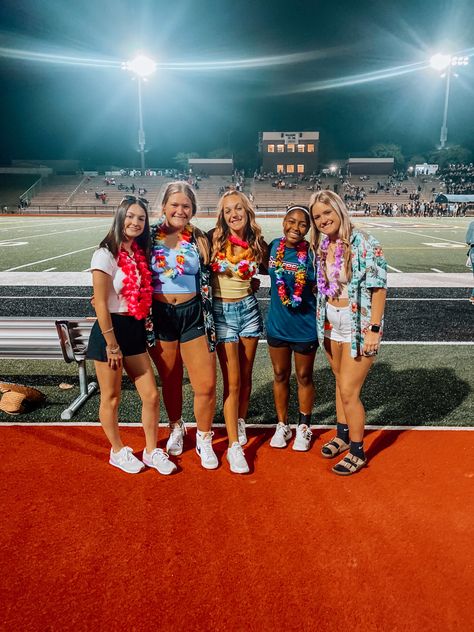 fnl Football Beach Theme Outfit, Hawian Outfits Football Game, Hawiann Theme Football Games, Hawaii Outfits Football Game, Hawaiian Football Theme Outfit, Hawwain Theme Outfits Football, Fnl Fits, Fnl Themes, Games Aesthetic