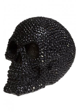 Nemesis Now Black Studded Skull, £9.99 Fabien Baron, Gothic Homeware, Rhinestone Skull, Custom Rhinestone, Handmade Skulls, Black Color Palette, Alternative Gifts, Attitude Clothing, Plaster Of Paris