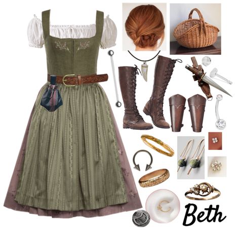 Beth 13 outfit ideas | Hobbit Capsule Wardrobe, Female Hobbit Outfit, Lord Of The Rings Outfit Inspiration, Lotr Outfits, Female Hobbit, Lotr Inspired Outfits, Hobbitcore Outfits, Hobbit Outfit Female, Hobbit Inspired Outfits