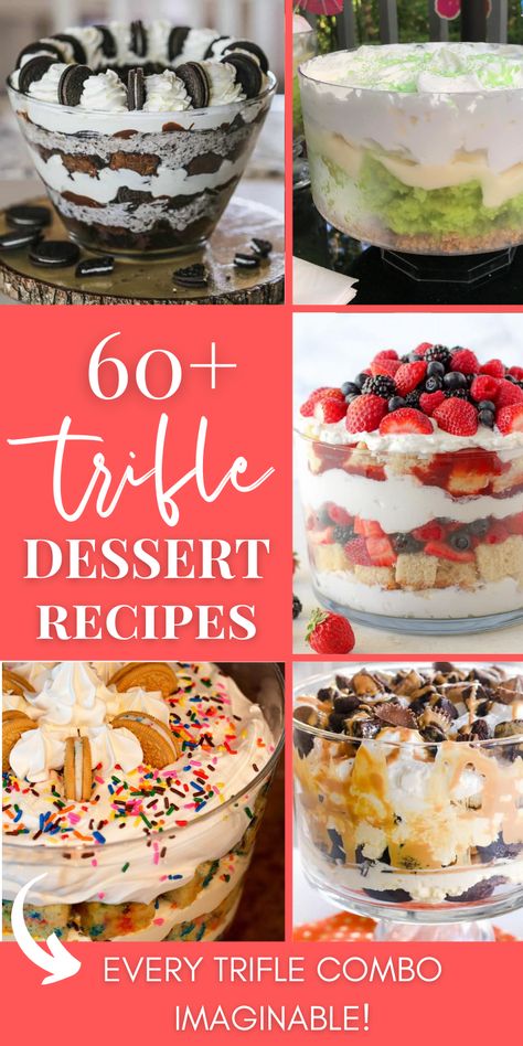 Mother’s Day Trifles, Summer Dessert Trifles, Birthday Trifle Desserts, Easy Dessert To Feed A Crowd, Easy Easter Trifle Desserts, Rocky Road Trifle, Unique Trifle Recipes, Summer Deserts Ideas Parties, Tropical Trifle Desserts