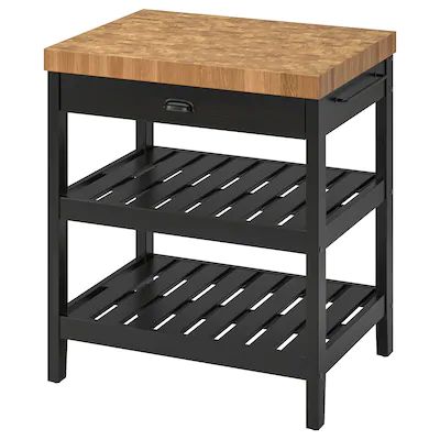 butcher block - Search - IKEA Vadholma Kitchen Island, Dapur Ikea, Kitchen Island Trolley, Freestanding Kitchen Island, Ikea Kitchen Island, Kitchen Island Cart, Pine Plywood, Block Table, Wine Shelves