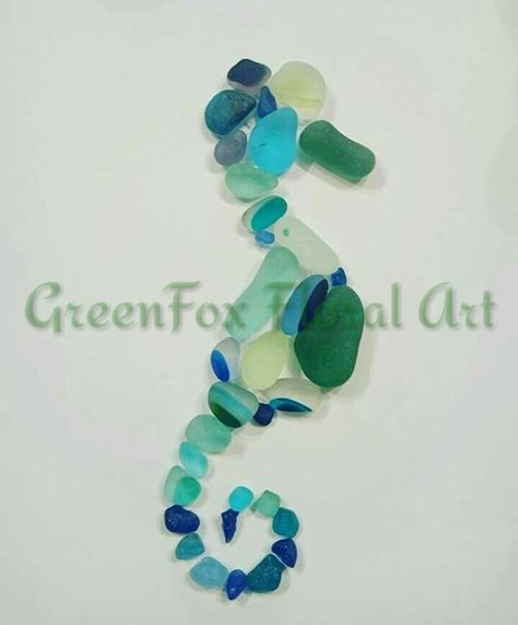 Seaglass Seahorse, Seaglass Crafts, Sea Glass Window Art, Sea Glass Window, Sea Glass Diy, Glasses Art, Sea Glass Art Projects, Seaglass Art, Modern Packaging